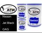 Preview: Nissan, Jet Black, GAG: 500ml Lackdose + 500ml Klarlack + 250ml Härter - Set, von ATW Autoteile West.